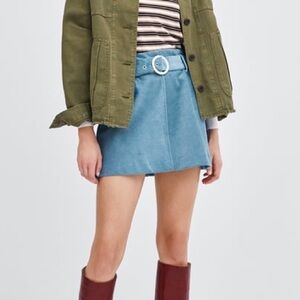 ZARA blue corduroy skirt